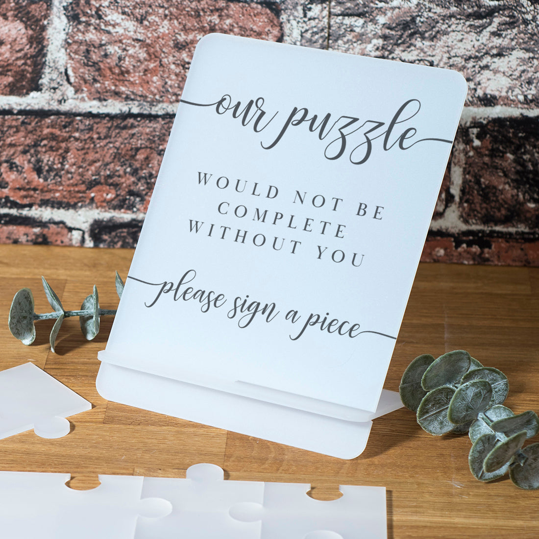 Frosted Acrylic Classic script Wedding Signing Puzzle Jigsaw-Weddings by Lumi