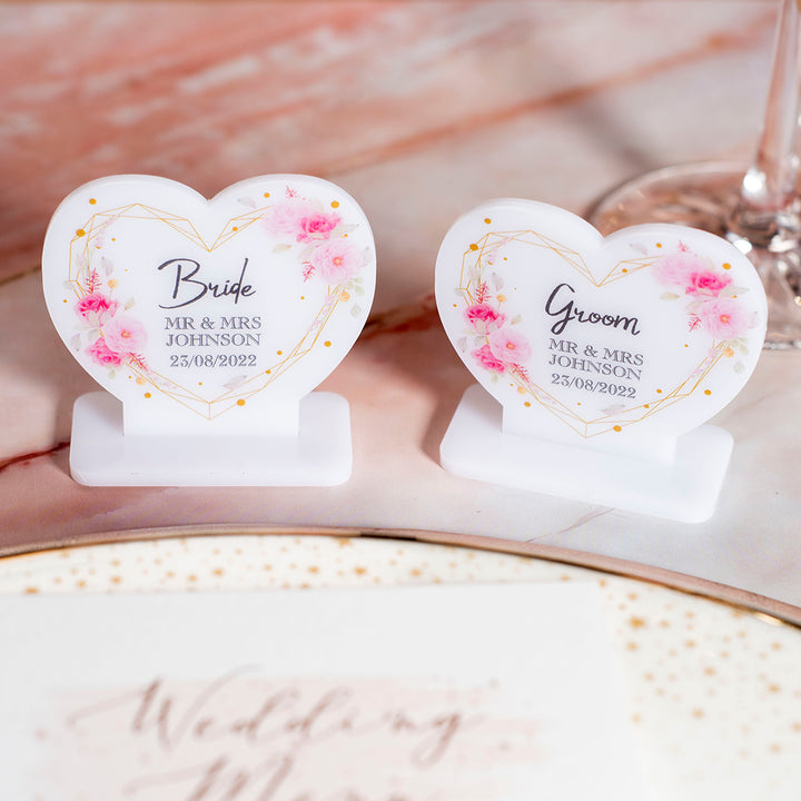 Geometric Floral Heart Acrylic Place Settings-Weddings by Lumi