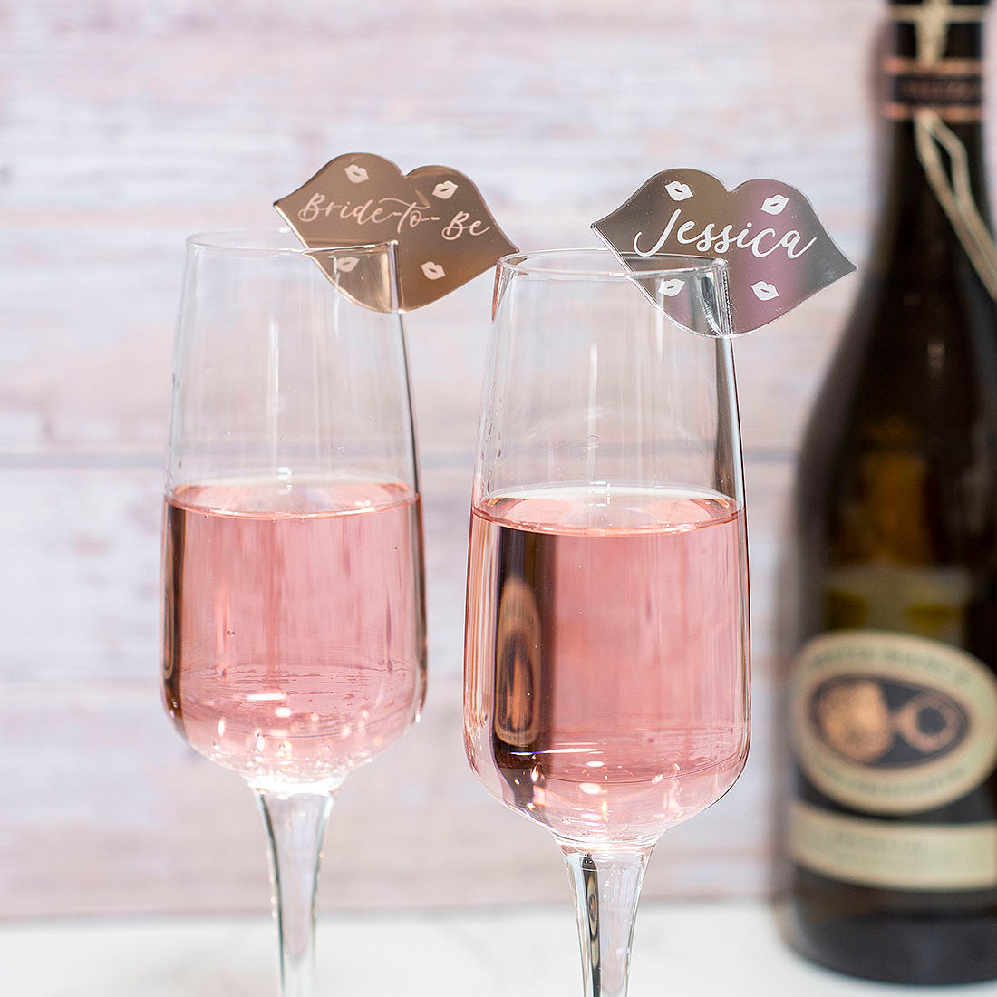 Acrylic Lips Hen Party Birthday Wine Glass Charm Place-Weddings by Lumi