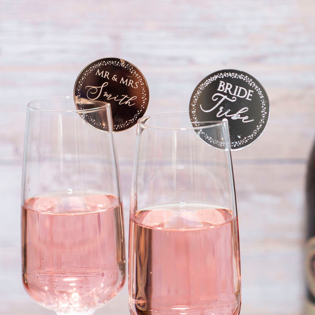 Acrylic Sparkly Circle Wine Glass Charm Party Favours-Weddings by Lumi