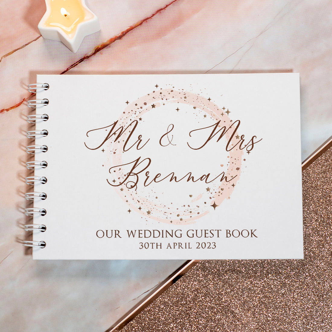 Sparkly Circle Wedding Guest Book-Weddings by Lumi