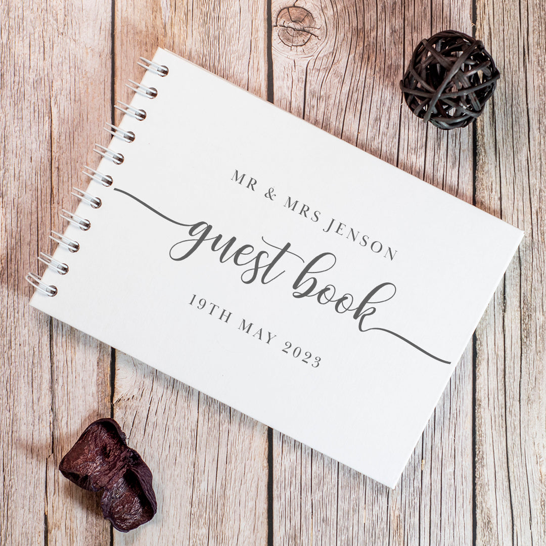 Classic Script Wedding Guest Book-Weddings by Lumi