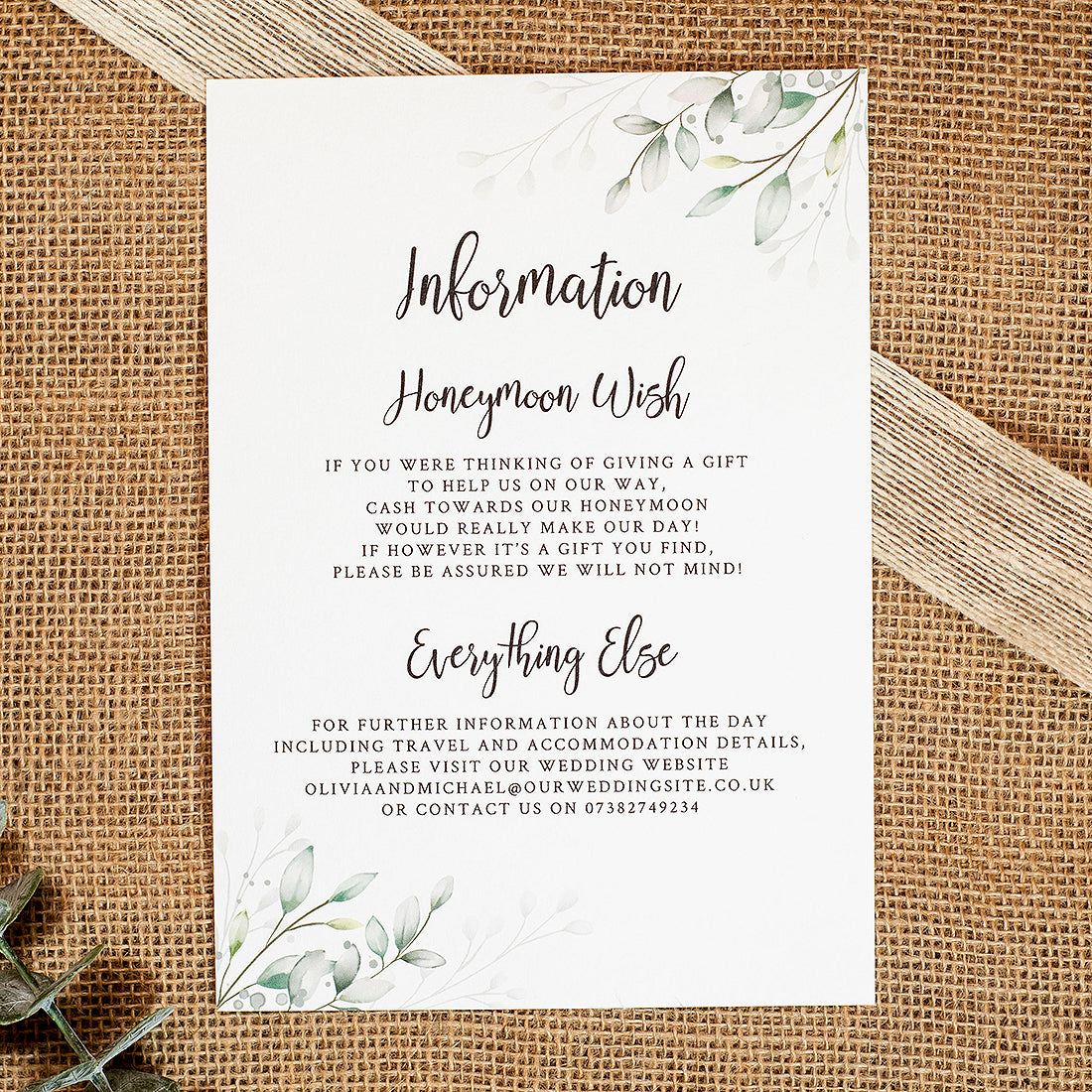 Botanical Wreath A5 Postcard Invitation-Weddings by Lumi