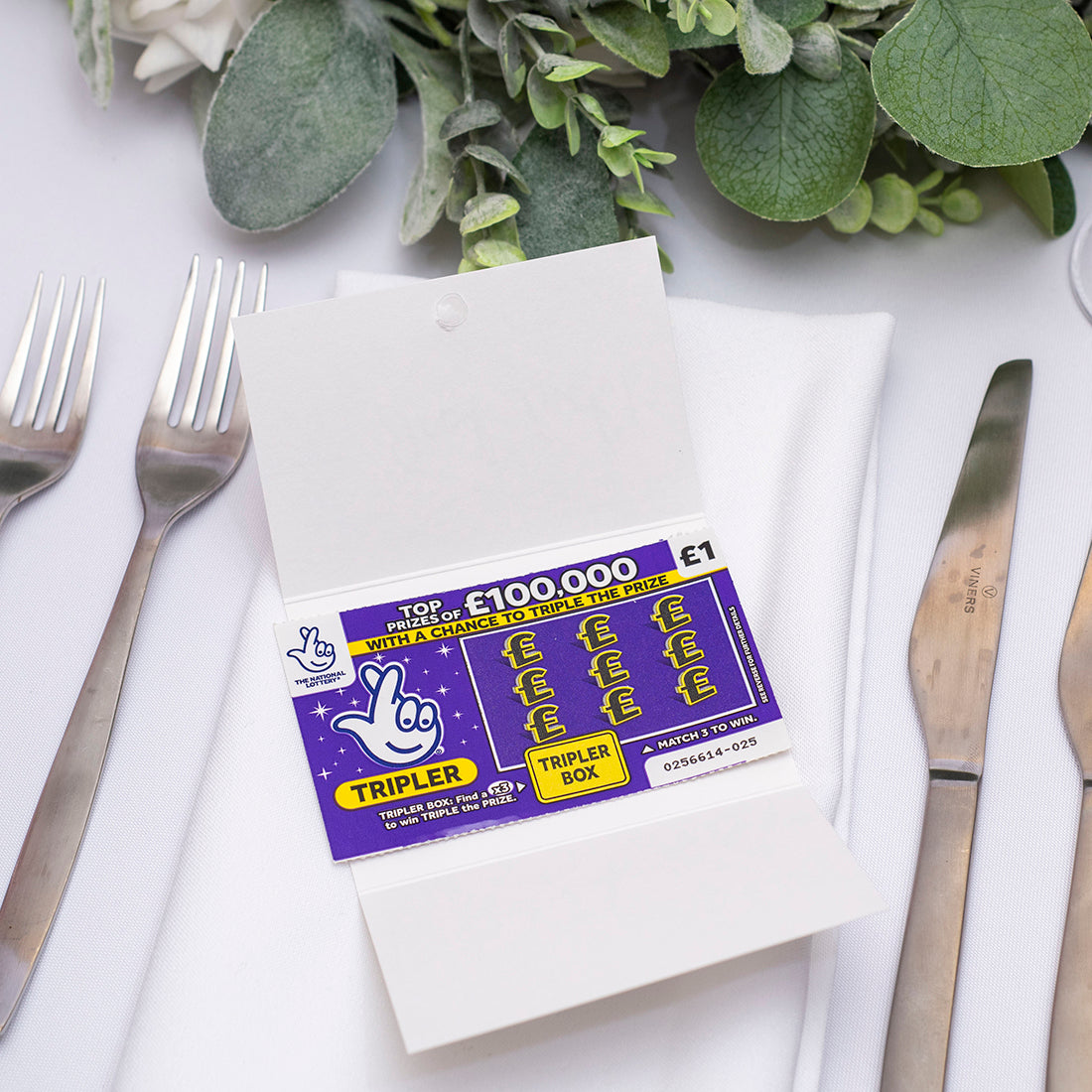 Eucalyptus Lottery Ticket Scratch Card Wallet Wedding Favours-Weddings by Lumi