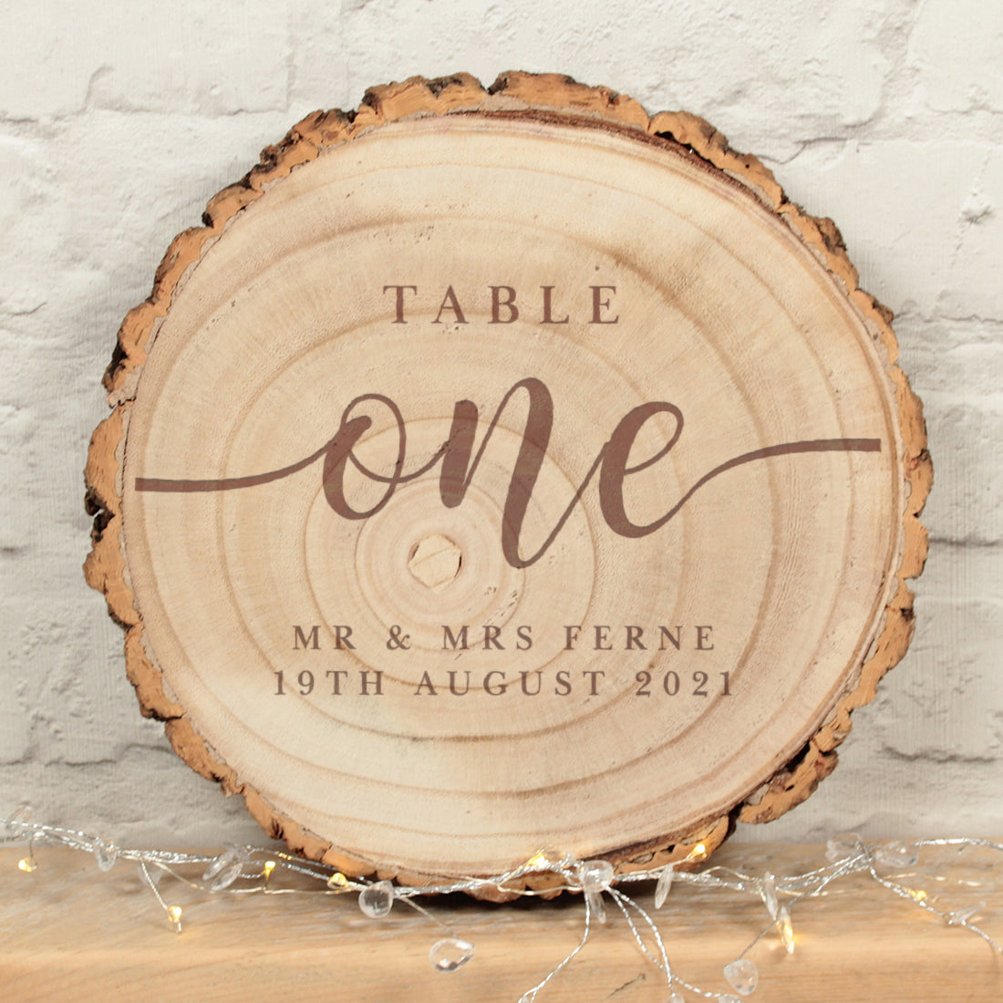 Classic Wedding Table Number or Name Wood Slice Sign Decoration-Weddings by Lumi