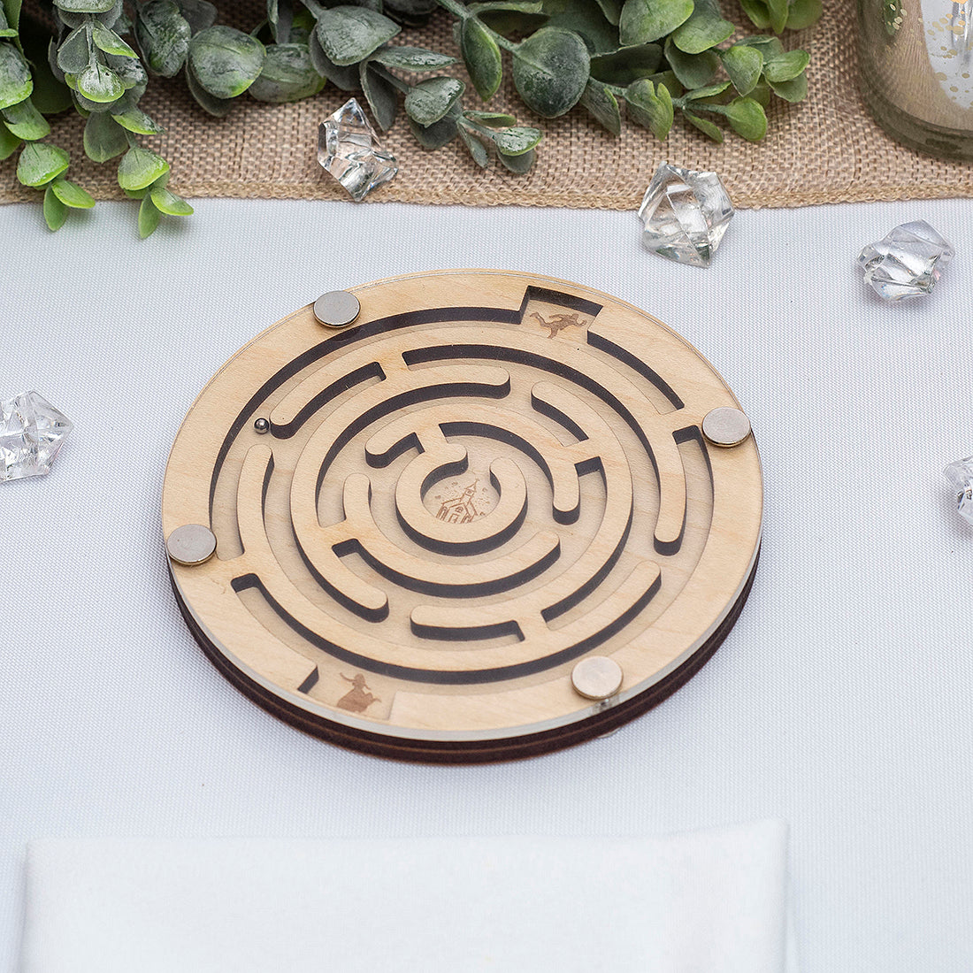 Wedding Labyrinth Tilting Maze Game with Ball Guest Favour Puzzle-Weddings by Lumi