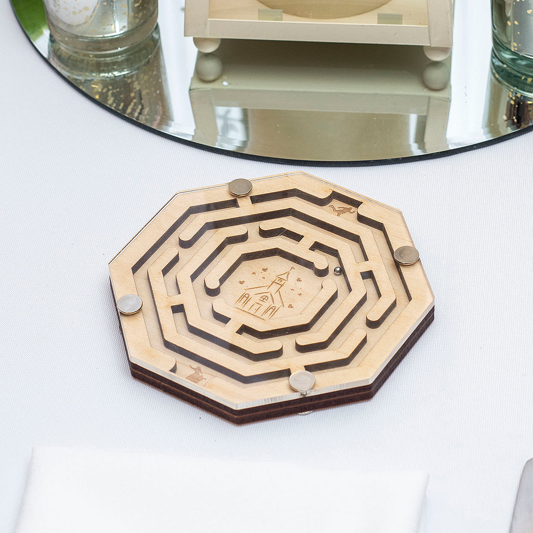 Wedding Labyrinth Tilting Maze Game with Ball Guest Favour Puzzle-Weddings by Lumi