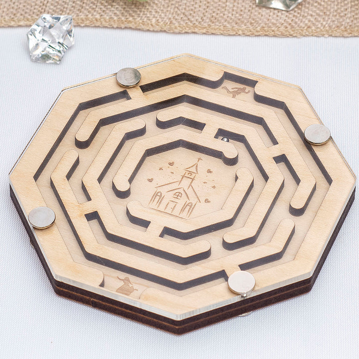 Wedding Labyrinth Tilting Maze Game with Ball Guest Favour Puzzle-Weddings by Lumi