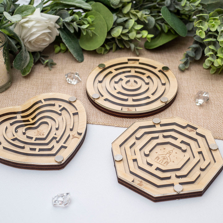 Wedding Labyrinth Tilting Maze Game with Ball Guest Favour Puzzle-Weddings by Lumi
