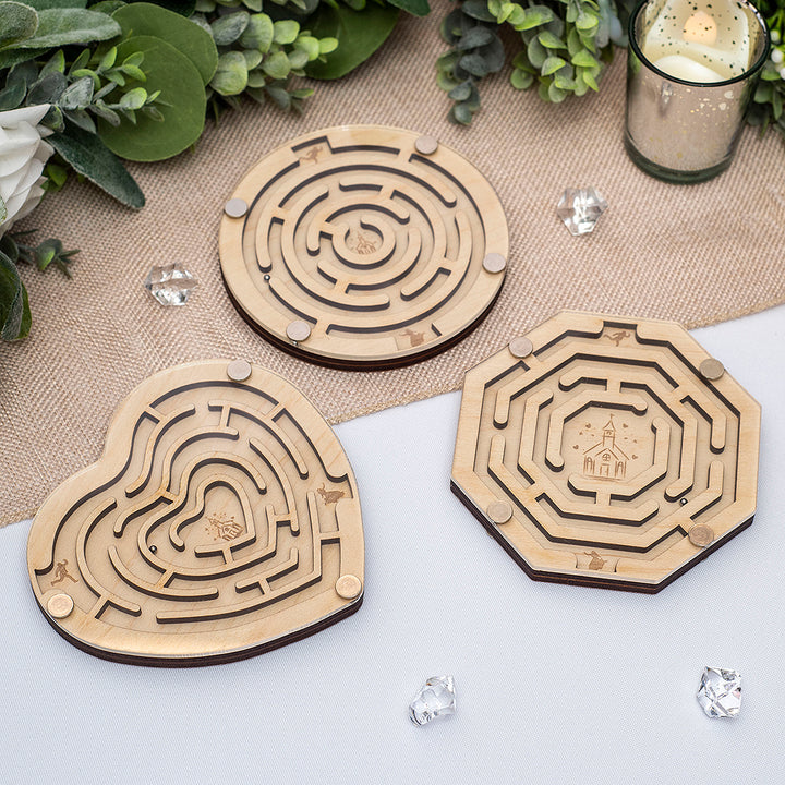 Wedding Labyrinth Tilting Maze Game with Ball Guest Favour Puzzle-Weddings by Lumi