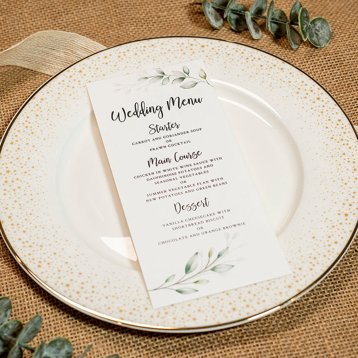 Botanical Wreath Menu Postcard-Weddings by Lumi
