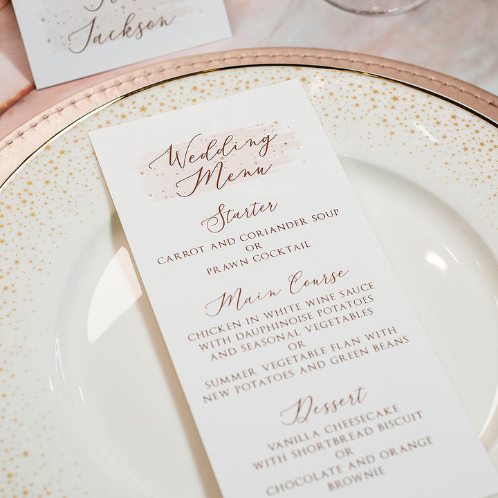 Sparkly Circle Menu Postcard-Weddings by Lumi