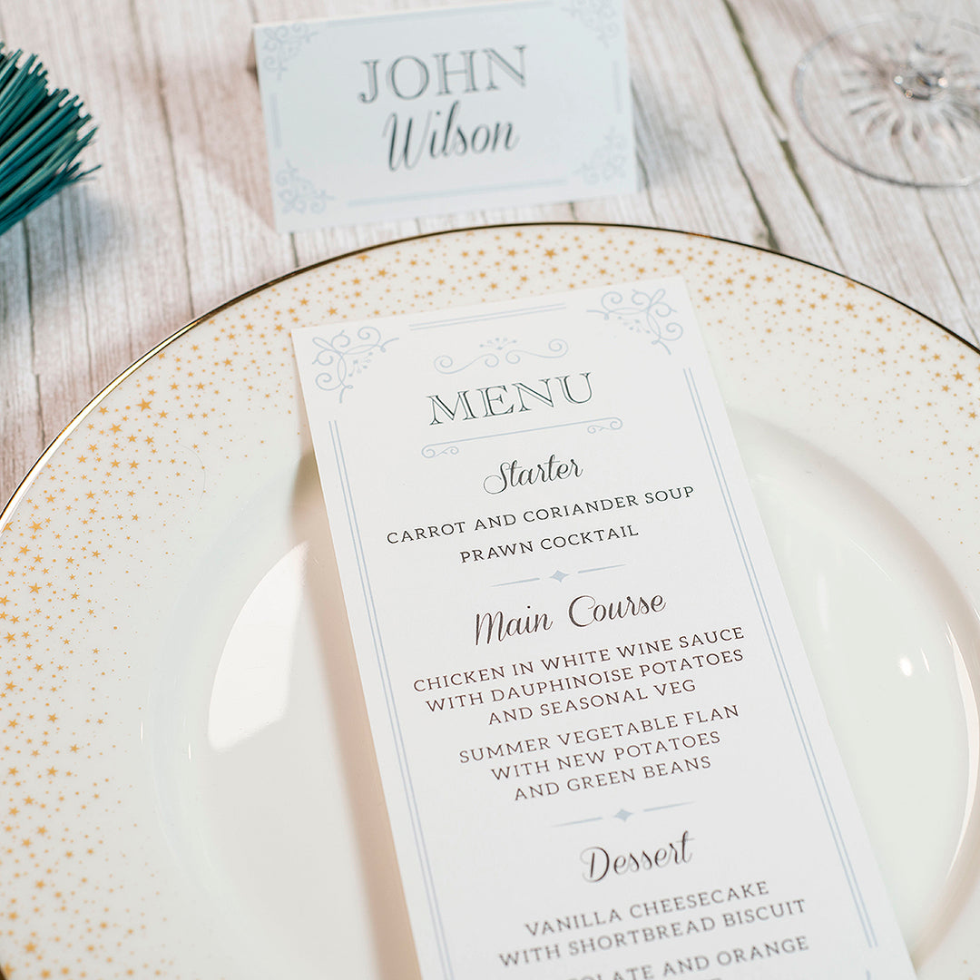 Elegance Menu Postcard-Weddings by Lumi