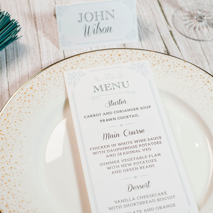 Elegance Menu Postcard-Weddings by Lumi