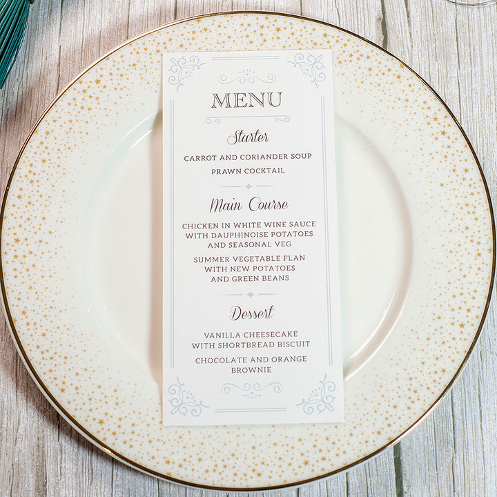 Elegance Menu Postcard-Weddings by Lumi