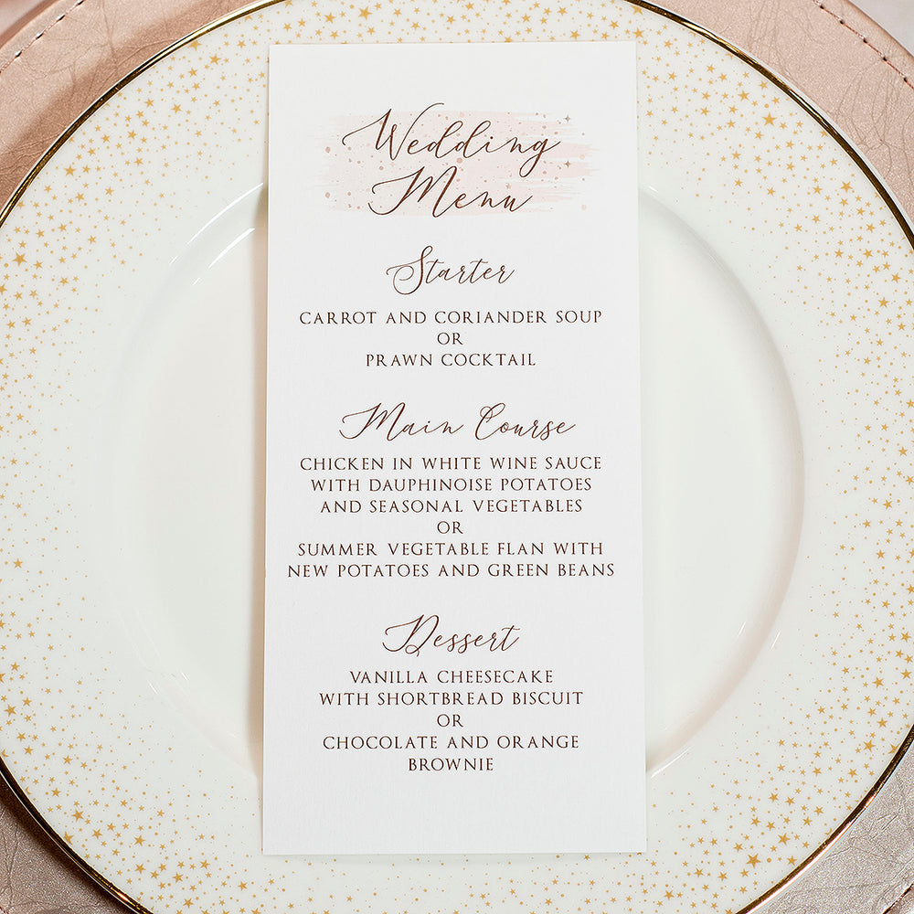 Sparkly Circle Menu Postcard-Weddings by Lumi