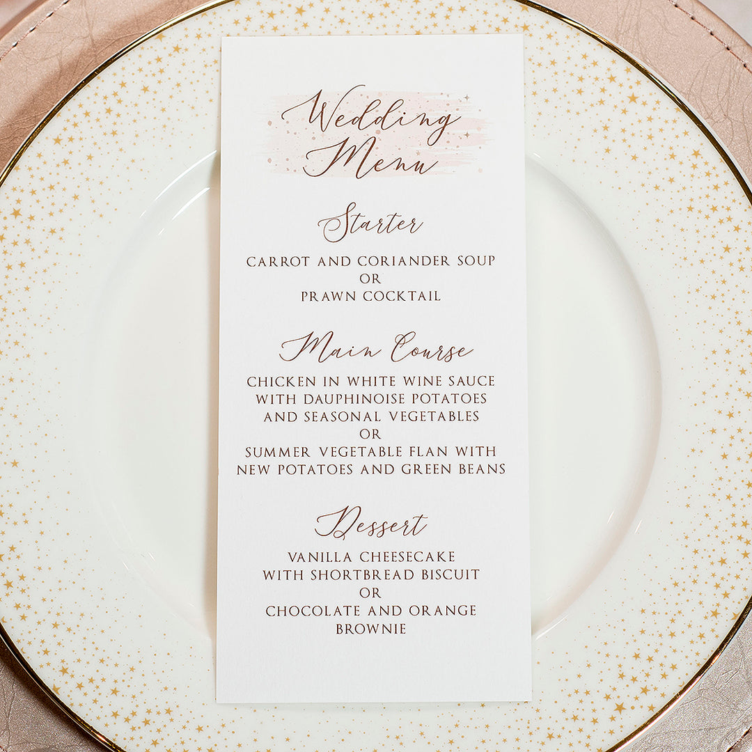 Sparkly Circle Menu Postcard-Weddings by Lumi