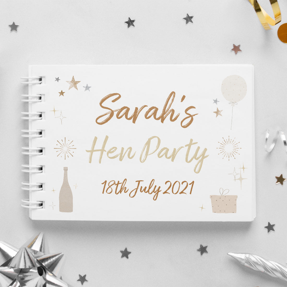 Hen Party Champagne Theme Guest Book-Weddings by Lumi