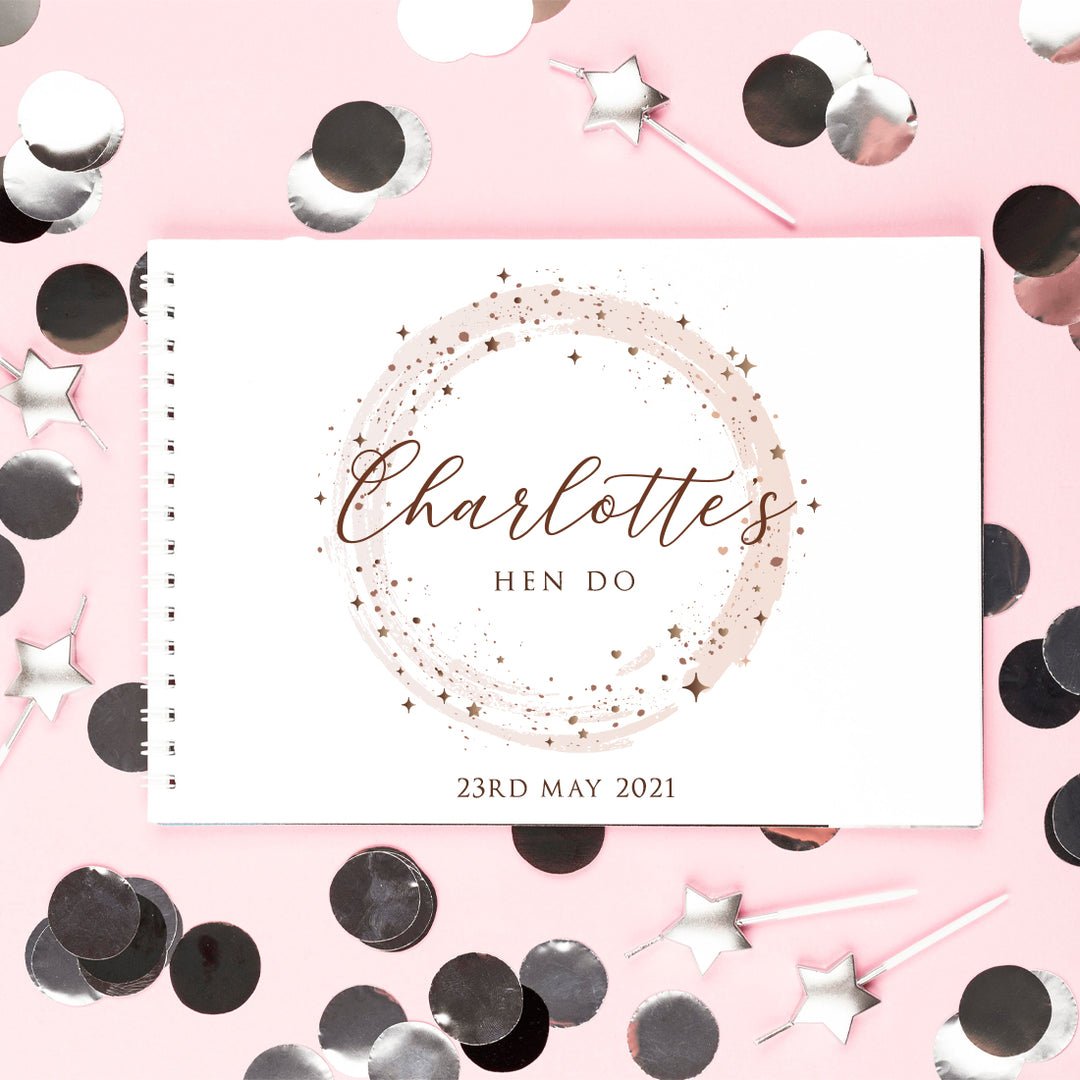 Hen Party Sparkly Circle Guest Book-Weddings by Lumi