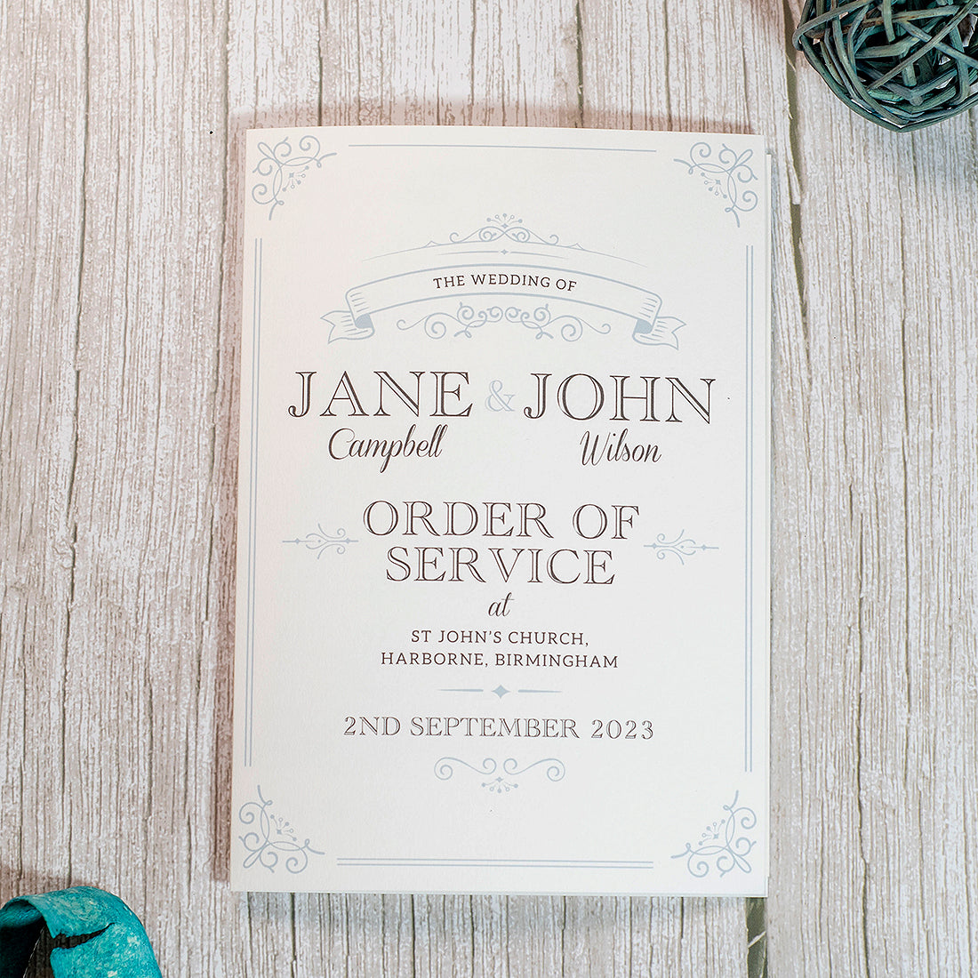 Elegance Order of Service or Day Booklet-Weddings by Lumi