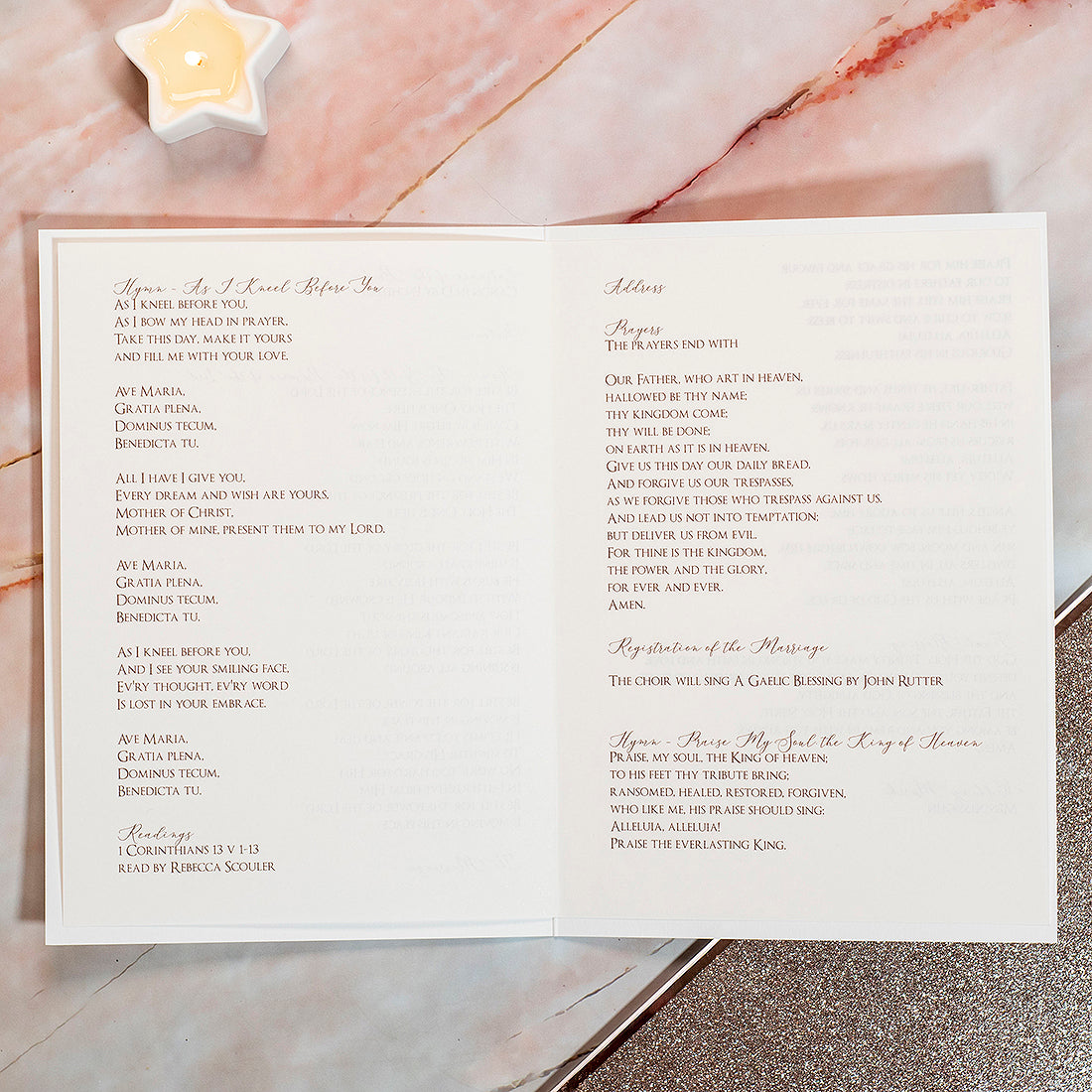 Sparkly Circle Order of Service or Day Booklet-Weddings by Lumi