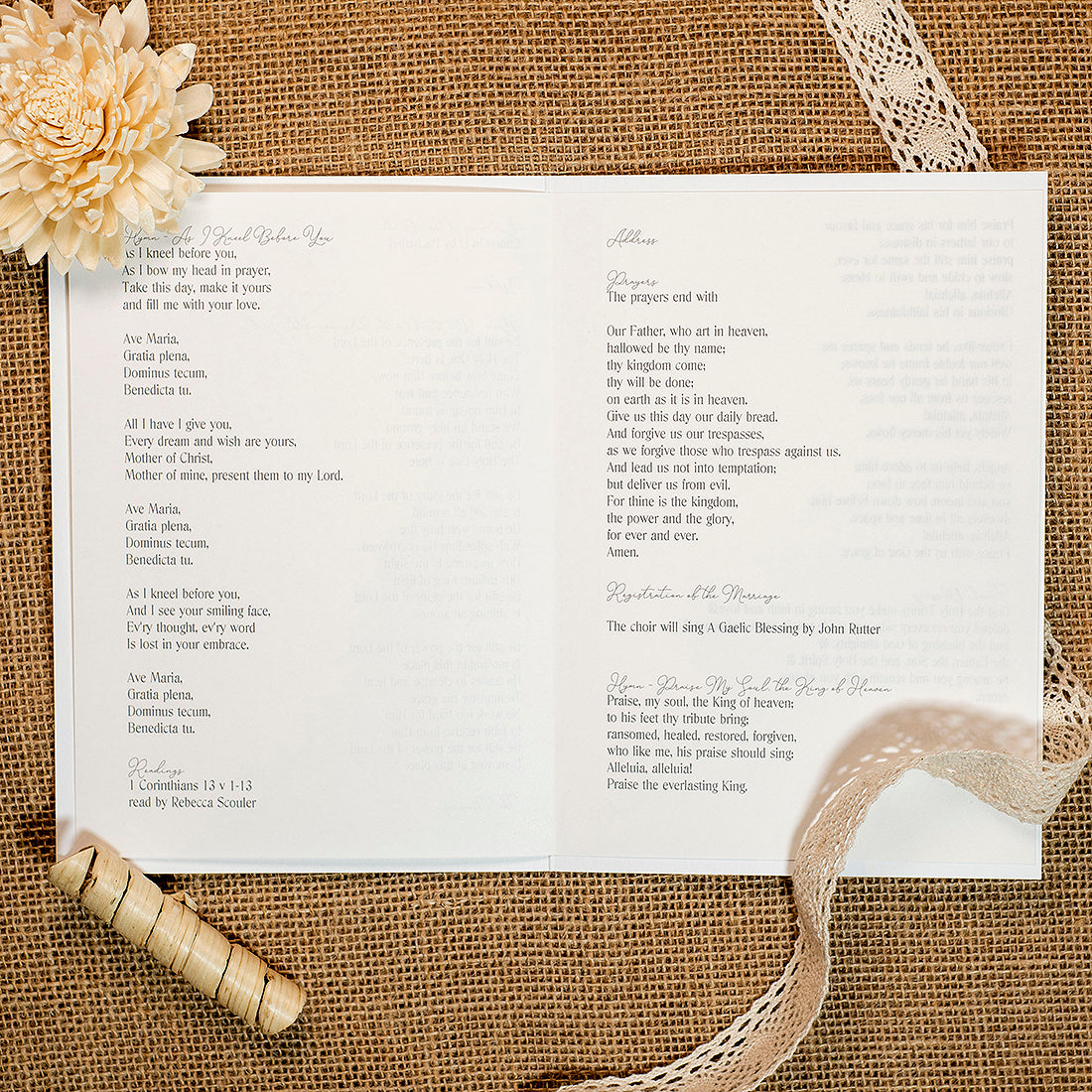 Wedding Order of Service – Weddings by Lumi