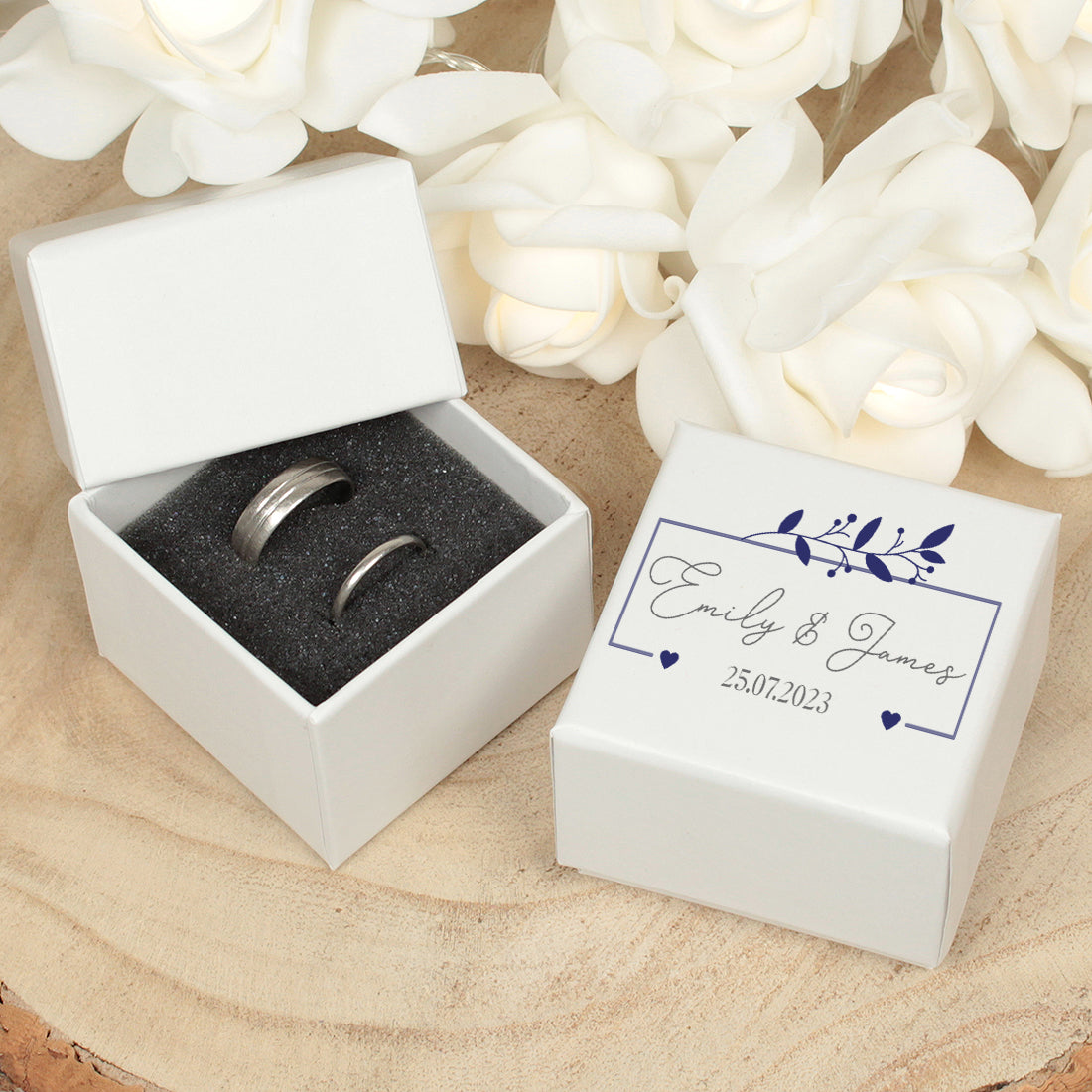 Linear Botanical Wedding Ring Box-Weddings by Lumi
