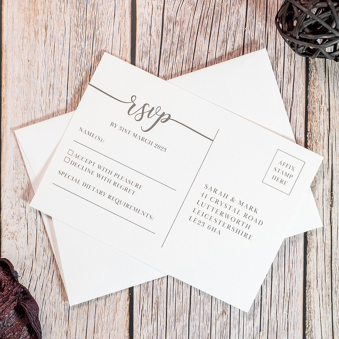 Postcard Inviting Classic Script A5 Postcard Invitation – Weddings by Lumi