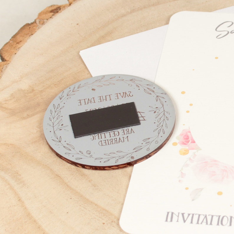 Floral Circle Frame Save The Date Magnet-Weddings by Lumi