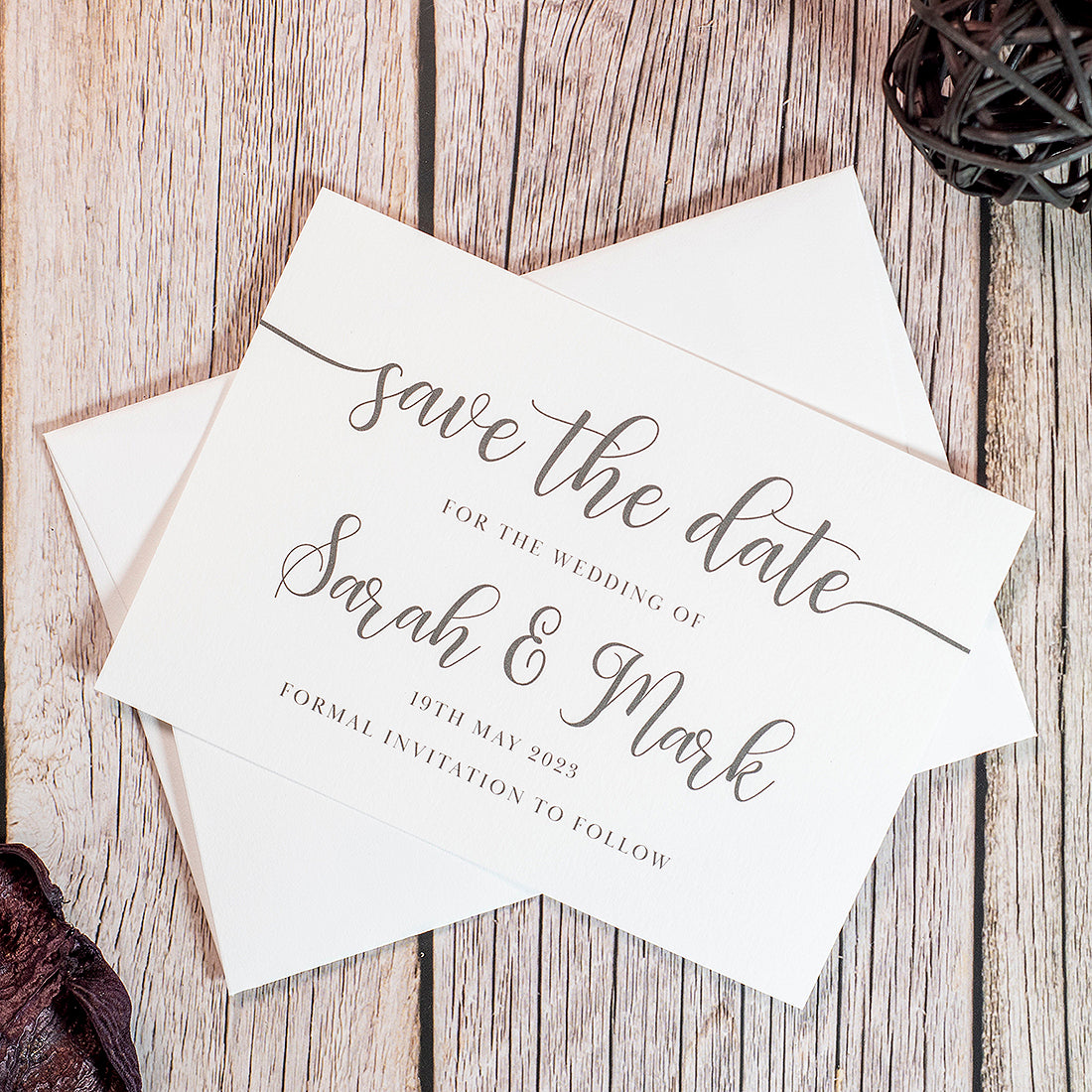 Classic Script Save the Date Card-Weddings by Lumi
