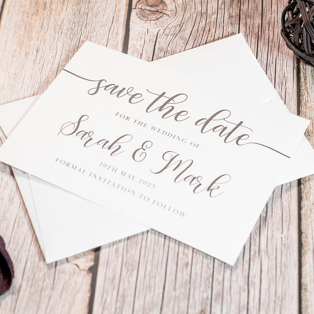 Classic Script Save the Date Card-Weddings by Lumi