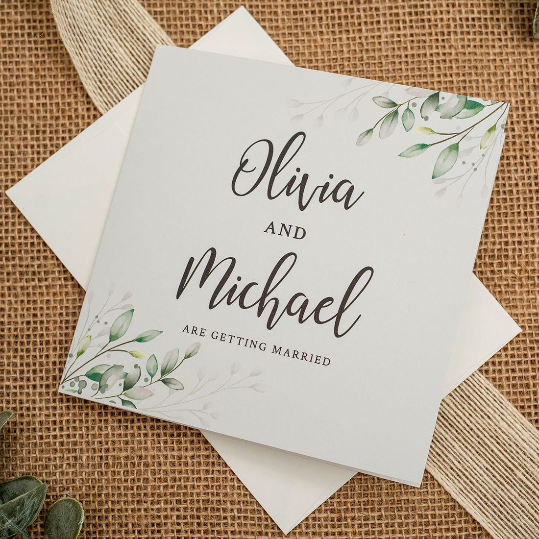 Botanical Wreath Single Fold Invitation-Weddings by Lumi