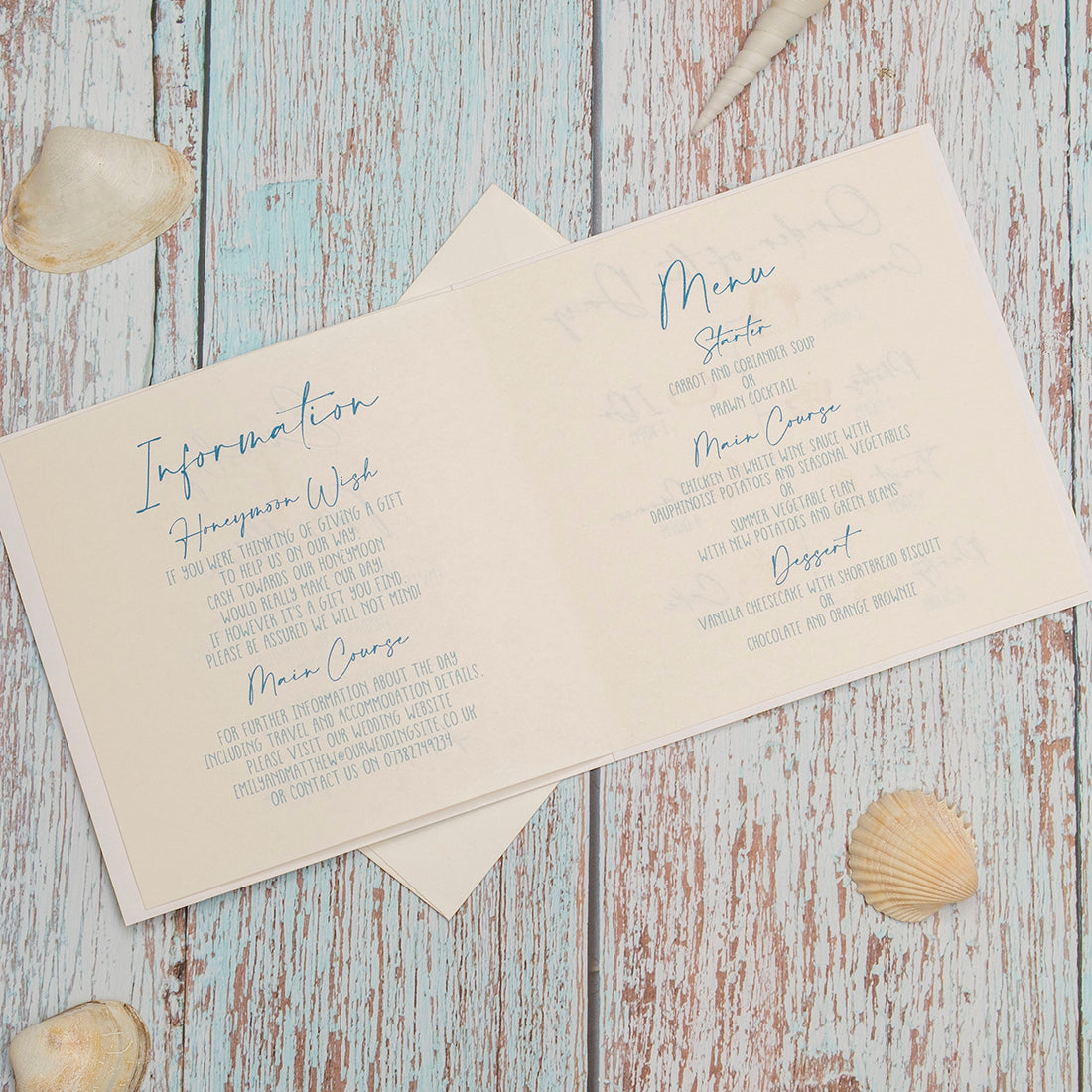 Watercolour Beach Single Fold Invitation-Weddings by Lumi