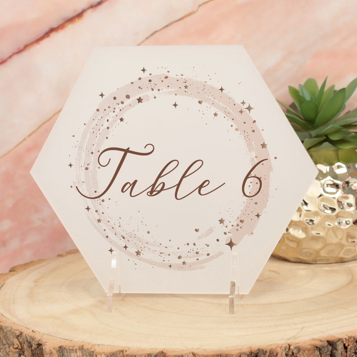 Sparkly Circle Acrylic Wedding Table Number Name Sign-Weddings by Lumi