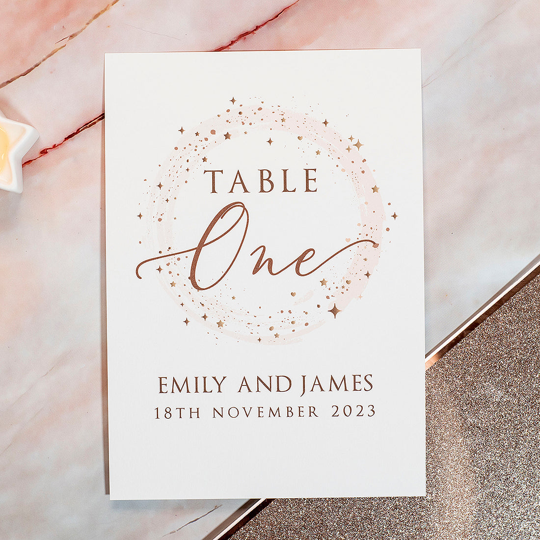 Sparkly Circle Table Number/Name Card-Weddings by Lumi