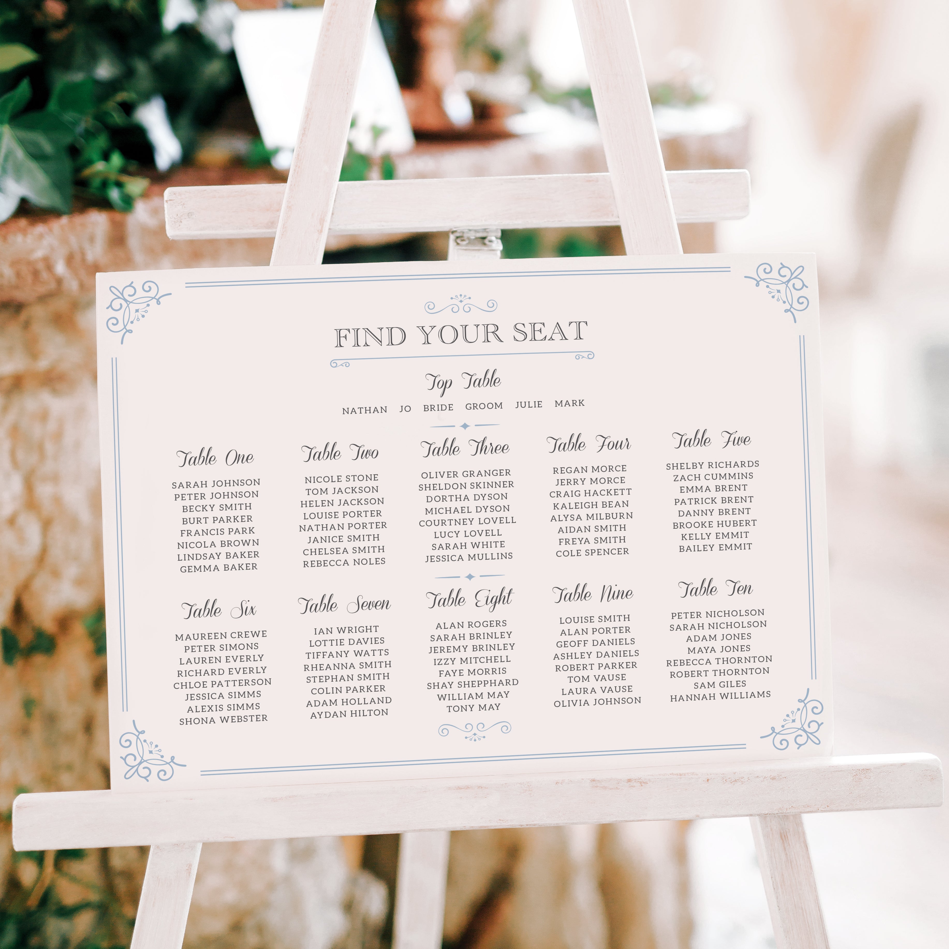 Elegance Wedding Table Seating Plan-Weddings by Lumi
