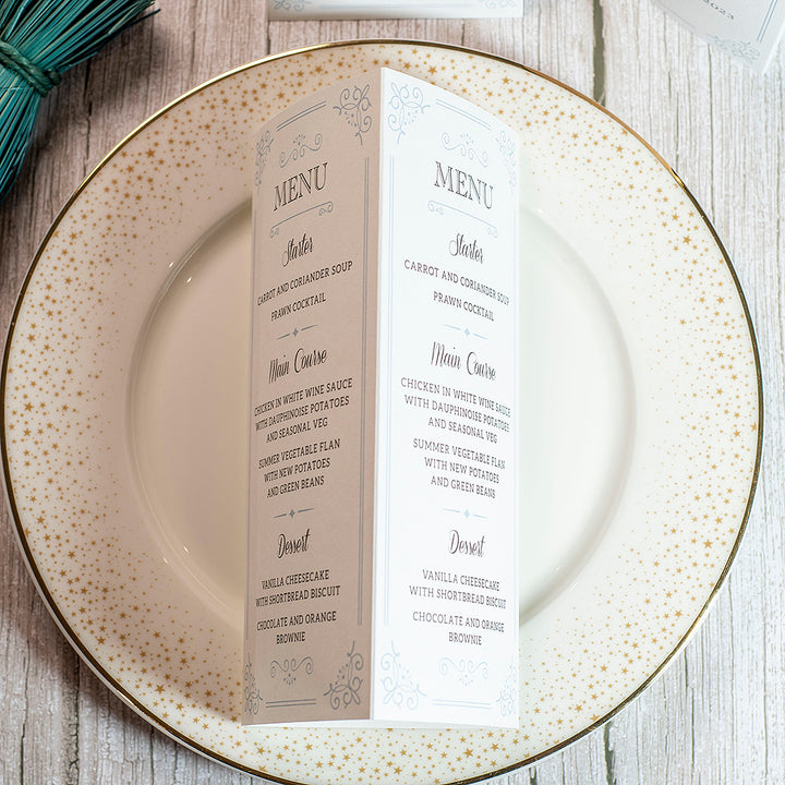 Elegance Tri-Fold Freestanding Menu-Weddings by Lumi