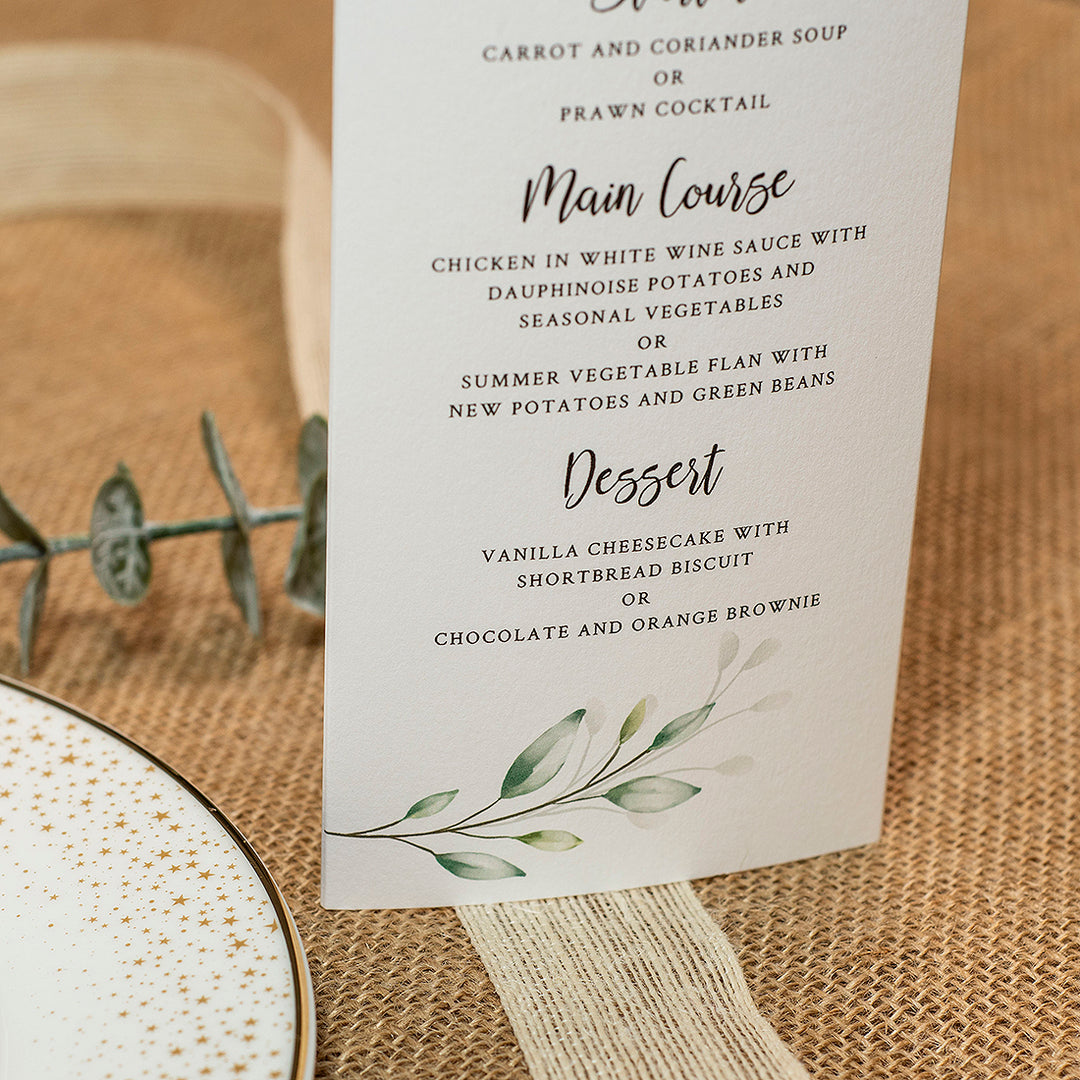Botanical Wreath Tri-Fold Freestanding Menu-Weddings by Lumi