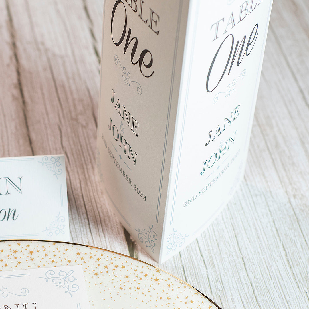Elegance Tri-Fold Freestanding Table Number-Weddings by Lumi
