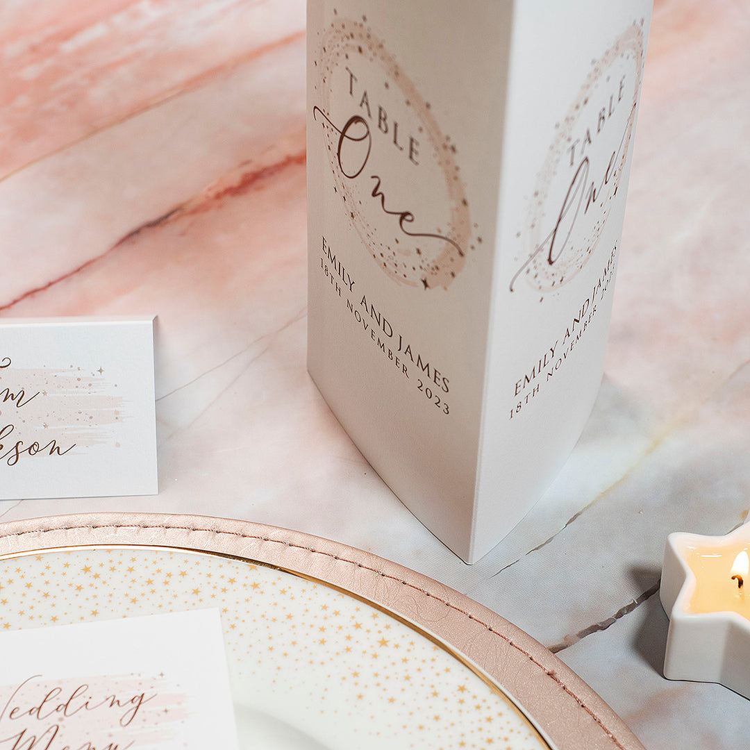 Sparkly Circle Tri-Fold Freestanding Table Number-Weddings by Lumi