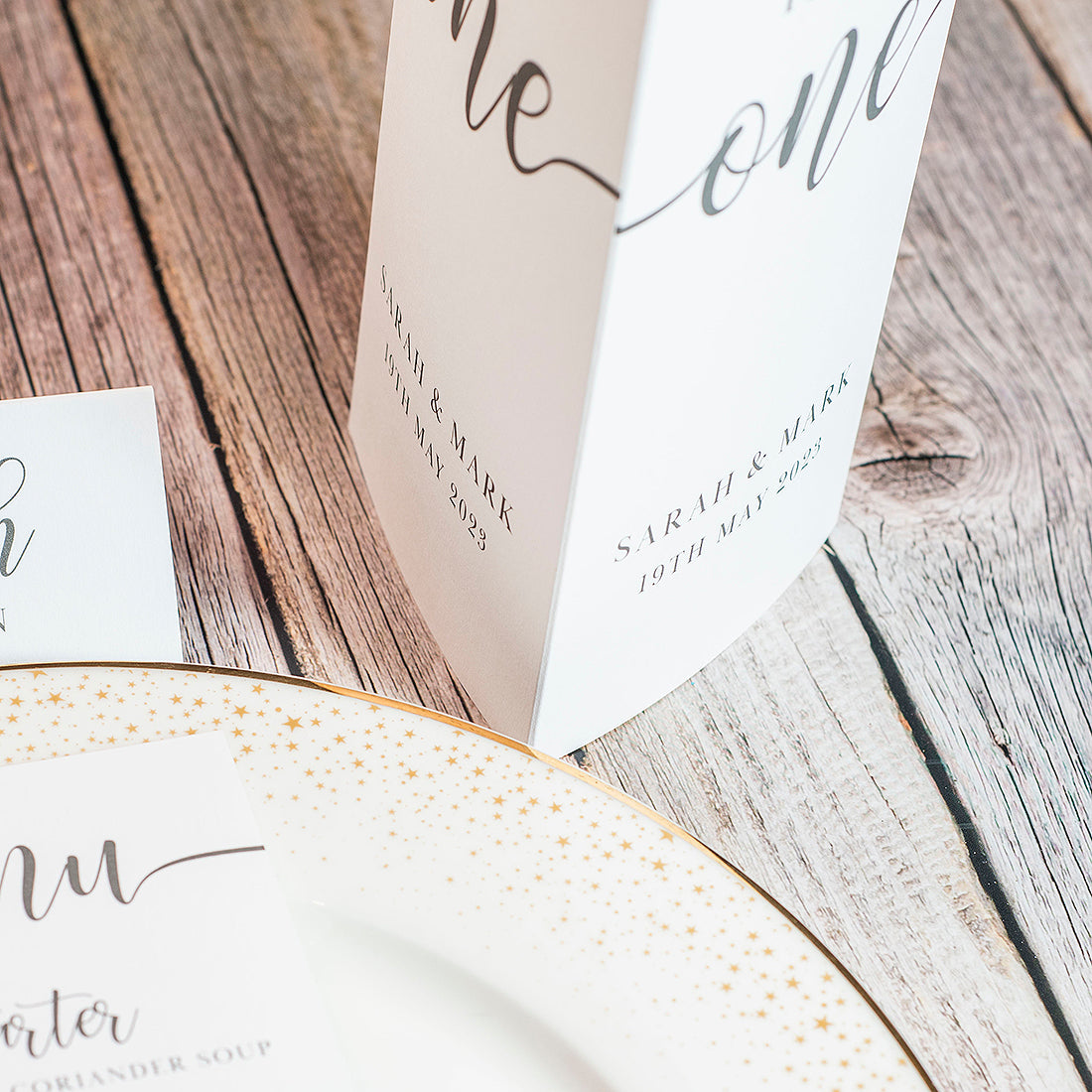 Classic Script Tri-Fold Freestanding Table Number-Weddings by Lumi