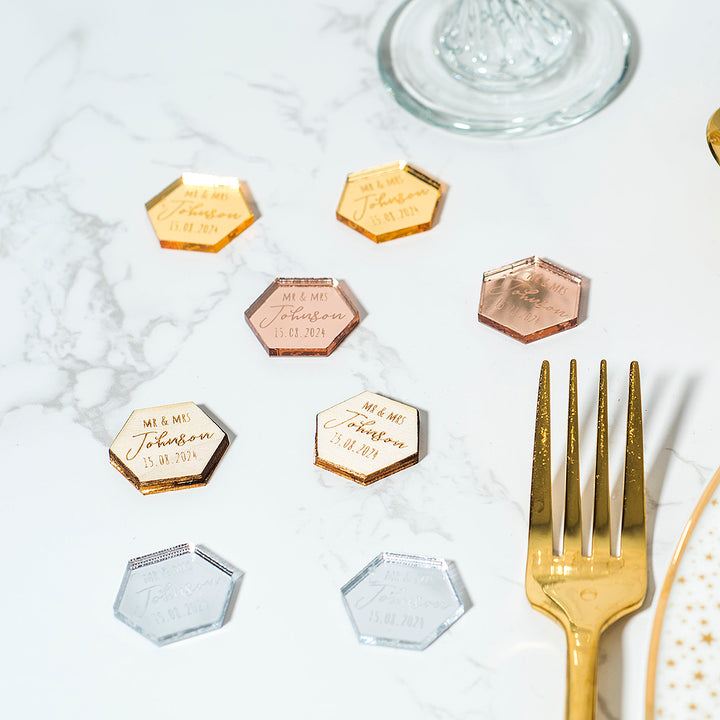 Hexagon Wedding Table Scatter Confetti Favour Decorations-Weddings by Lumi