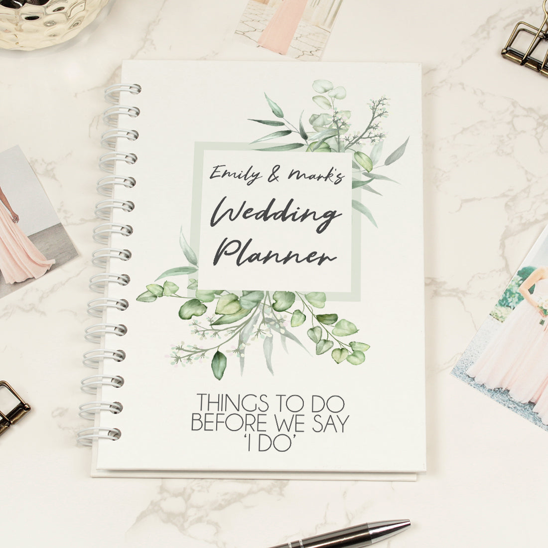 Eucalyptus Wedding Planner Hardback Notebook-Weddings by Lumi