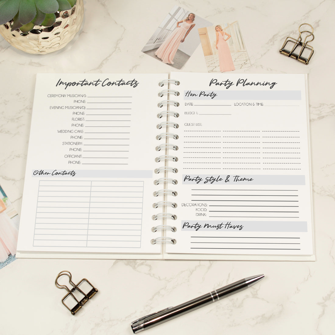 Eucalyptus Wedding Planner Hardback Notebook-Weddings by Lumi