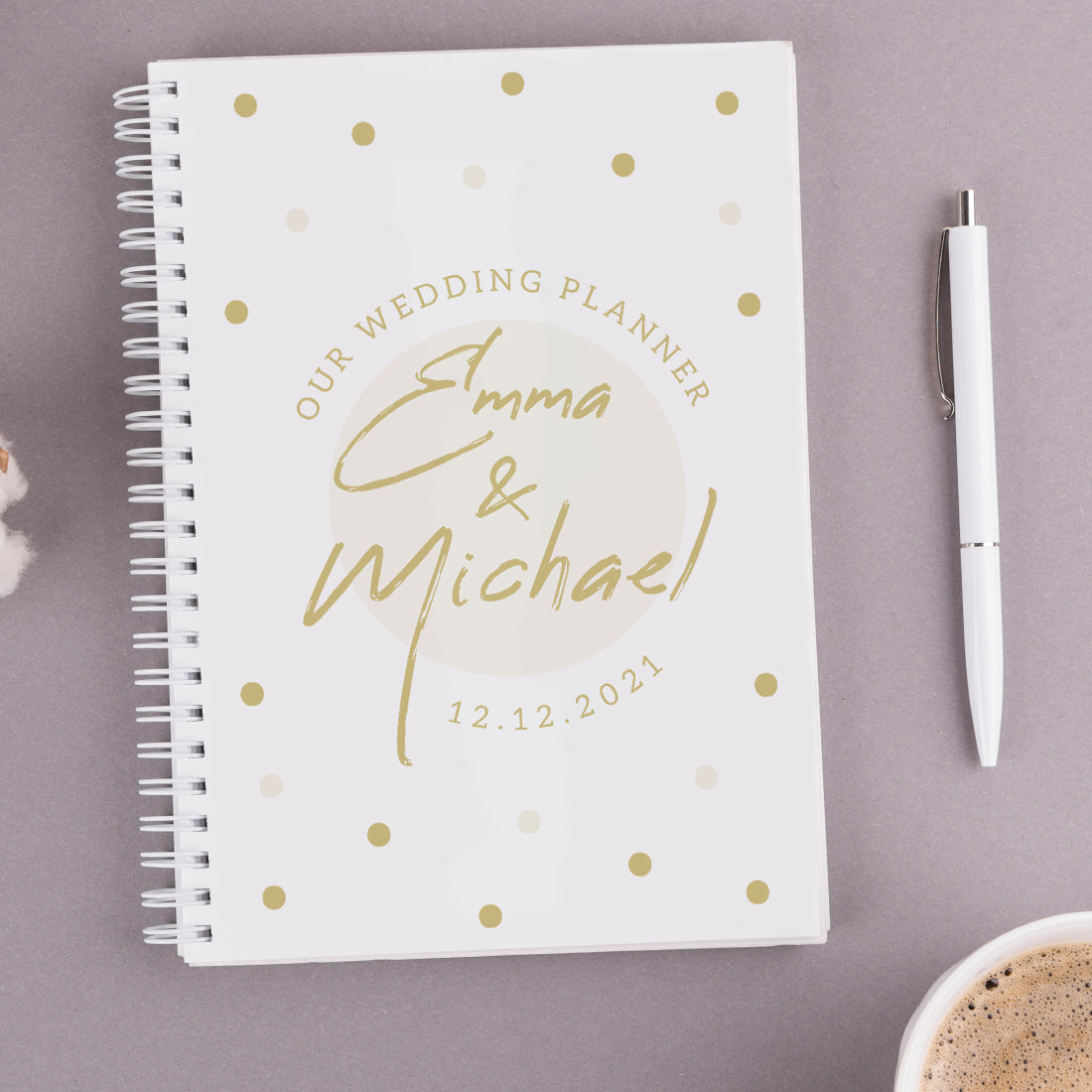 Polka Dot Wedding Planner Hardback Notebook-Weddings by Lumi