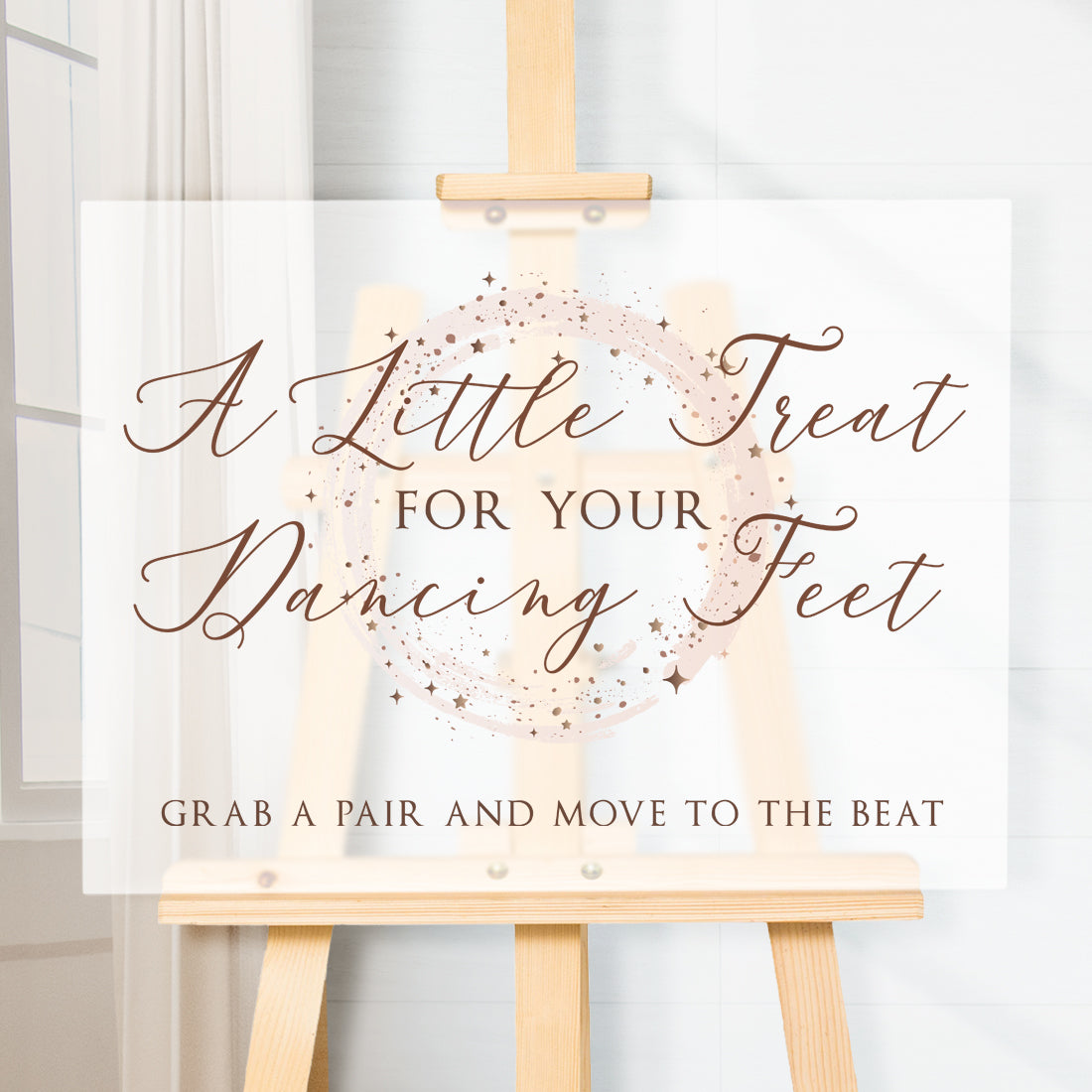 Sparkly Circle Treat For Your Feet Flip Flop Wedding Sign-Weddings by Lumi