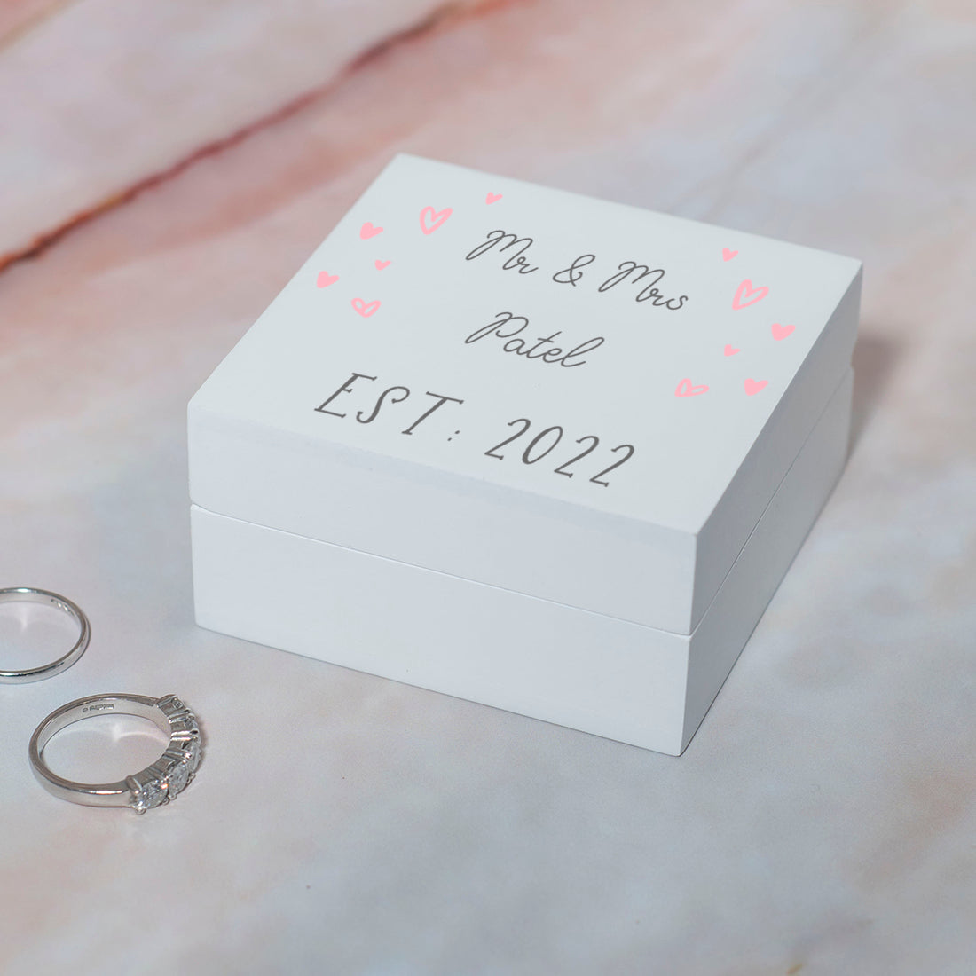 'Little Hearts' Wooden Wedding Ring Box-Weddings by Lumi